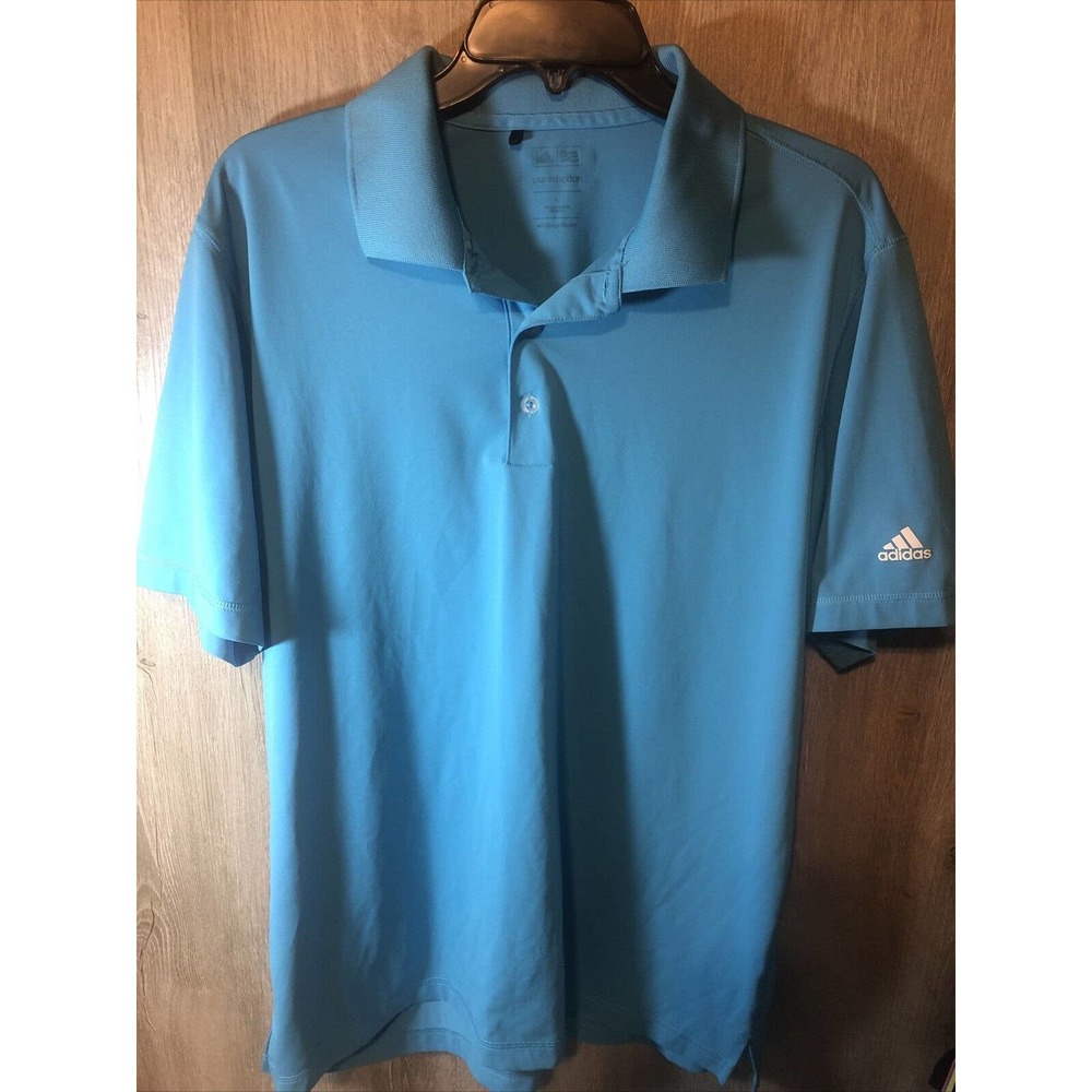 Adidas Puremotion Golf Polo Short Sleeve Shirt Blue Men Size L